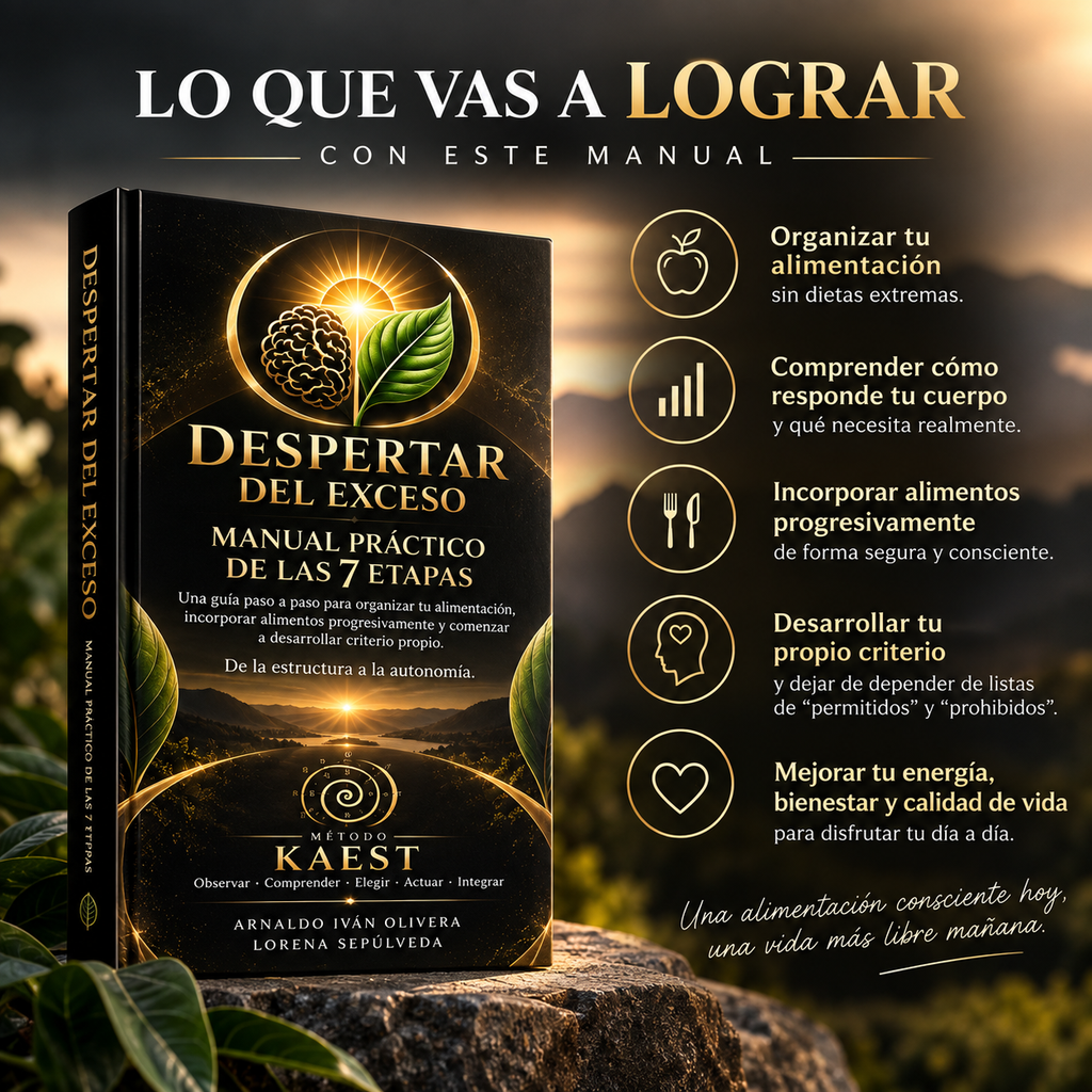 DESPERTAR DEL EXCESO

7 meses para transformar tu alimentación, tu cuerpo y tu manera de pensar

Manual práctico de las 7 etapas
